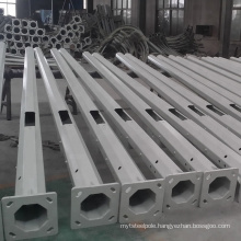 Hot dip galvanized and powder coated octagonal street lighting pole with customized height